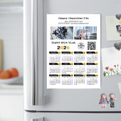 2026 Kalender Zakelijke Foto Logo QR Zwarte Magnee