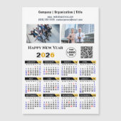 2026 Kalender Zakelijke Foto Logo QR Zwarte Magnee (Voorkant)