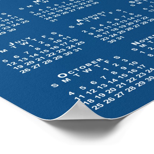 2026 Kalender Zakelijke Logo en Tekst Blauw Poster (Hoek)