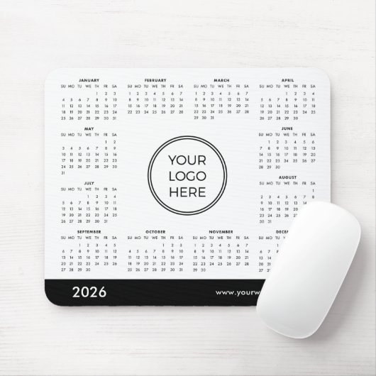 2026 Kalender Zakelijke Logo Muismat (Met muis)