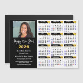 2026 Kalender Zwart Goud Bedrijfsfoto Magnetisch (Voorkant / Achterkant)