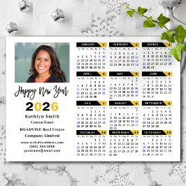 2026 Kalender Zwart Goud Bedrijfsfoto Magnetisch