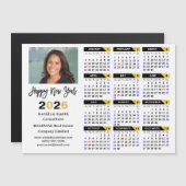 2026 Kalender Zwart Goud Bedrijfsfoto Magnetisch (Voorkant / Achterkant)