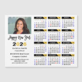 2026 Kalender Zwart Goud Bedrijfsfoto Magnetisch (Voorkant)