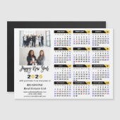2026 Kalender Zwart Goud Business 2 Foto Magnetisc (Voorkant / Achterkant)