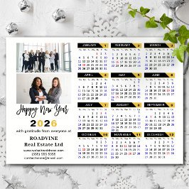 2026 Kalender Zwart Goud Business 2 Foto Magnetisc