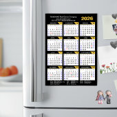 2026 Kalender Zwart Goud Modern Zakelijk Magnetisc