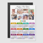 2026 Kalenderfamilie 8 Fotocollage Magnetisch (Voorkant / Achterkant)