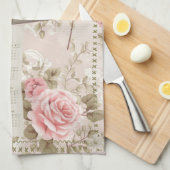 2026 Kalenderhanddoek Het Onze Vader Roze Rozen Theedoek (Quarter Fold)