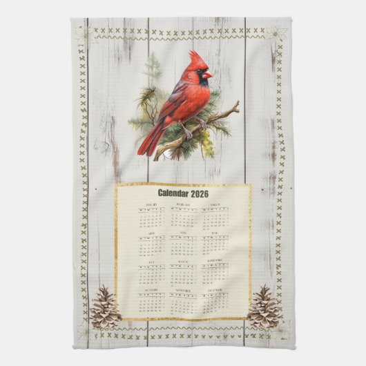 2026 Kalenderhanddoek Kardinaal Theedoek (Verticaal)