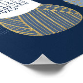 2026 kalenderposter blauw en goud poster (Hoek)