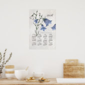 2026 kalenderposter botanische bluebell poster (Keuken)