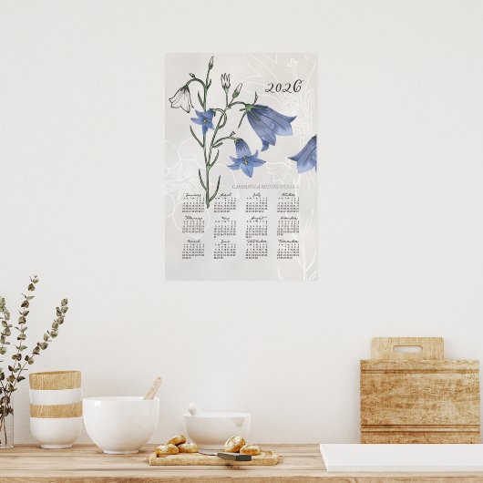 2026 kalenderposter botanische bluebell poster (Keuken)