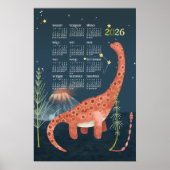 2026 kalenderposter Brachiosaurus Poster (Voorkant)