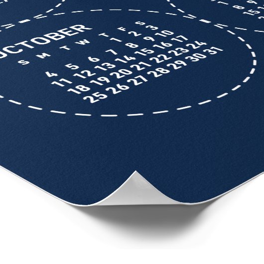 2026 kalenderposter Maanfasen Sashiko Poster (Hoek)