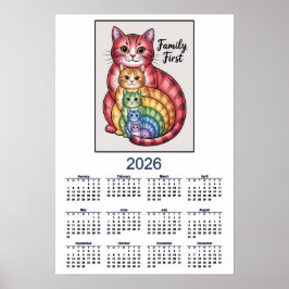 2026 Kat Kalendar Familie Eerst Poster
