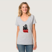 2026 Keeshond Nationaal Dames V-hals T-shirt (Voorkant volledig)