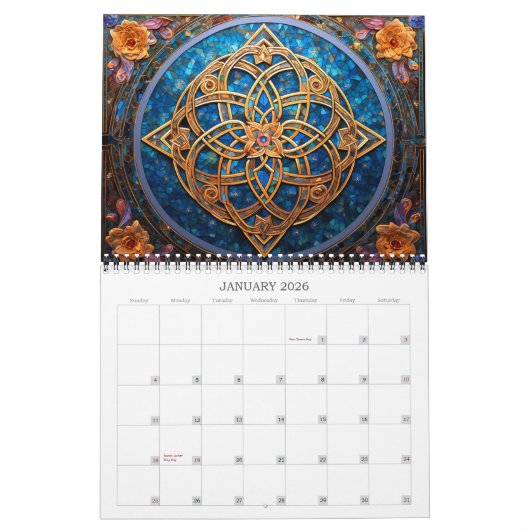 2026 Keltische Knoop Kalender (Jan 2026)