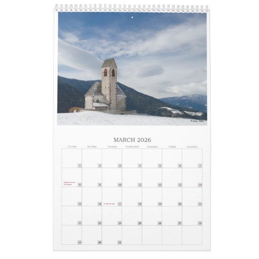 2026 Kerken fotografie Kalender (Mar 2026)