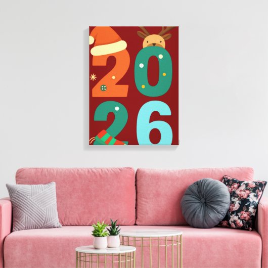 2026 Kerstsfeer 🎅✨ Canvas Afdruk (Insitu (Woonkamer))