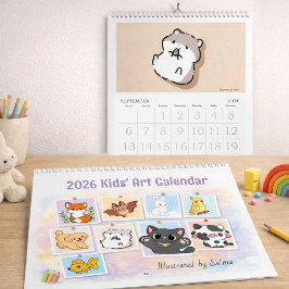 2026 Kids Drawings Calendar, Salma's Cute Animals Kalender