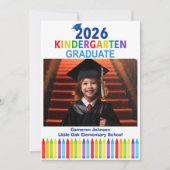 2026 Kindergarten Custom Kids Photo Graduation Aankondiging (Voorkant)