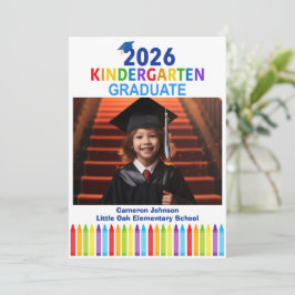 2026 Kindergarten Custom Kids Photo Graduation Aankondiging
