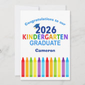 2026 Kindergarten Graduate Custom Cute Graduation Kaart (Voorkant)