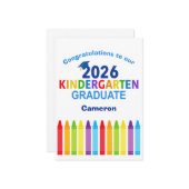 2026 Kindergarten Graduate Custom Cute Graduation Kaart (Voorkant / Achterkant in situ)