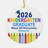 2026 Kindergarten Graduate Custom Graduation Photo Keramisch Ornament (Voorkant)