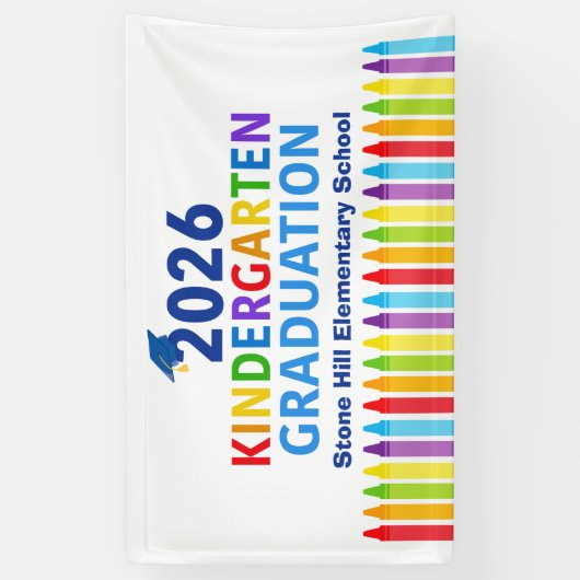 2026 Kindergarten Graduation Elementary School Spandoek (Verticaal)