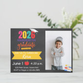 2026 Kindergarten Graduation Invitation with Photo Kaart (Staand voorkant)