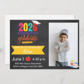 2026 Kindergarten Graduation Invitation with Photo Kaart (Voorkant / Achterkant)