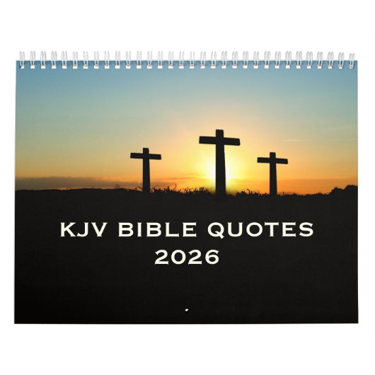 2026 KJV Bible Scripture Three Crosses Church Kalender (Hoes)