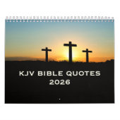 2026 KJV Bijbel Schrift Drie Kruizen Kerk Kalender (Hoes)
