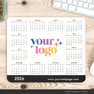 2026 Klanten kalender met bedrijfslogo Muismat