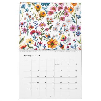 2026 Klassieke Wilde Bloemen Agenda Kalender