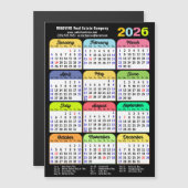 2026 Kleurenkalender US Feestdagen Corporate Magne (Voorkant / Achterkant)