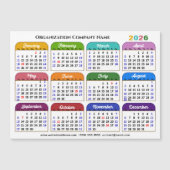 2026 Kleurenkalender US Feestdagen Corporate Magne (Voorkant)