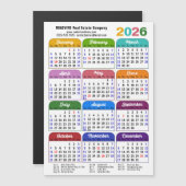 2026 Kleurenkalender US Feestdagen Corporate Magne (Voorkant / Achterkant)