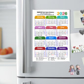 2026 Kleurenkalender US Feestdagen Corporate Magne