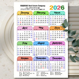 2026 Kleurenkalender US Feestdagen Corporate Magne