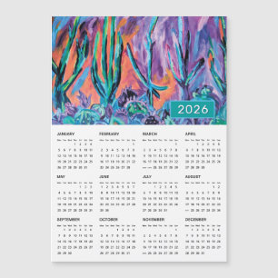 2026 Kleurrijke Abstracte Natuur Schilderkalender