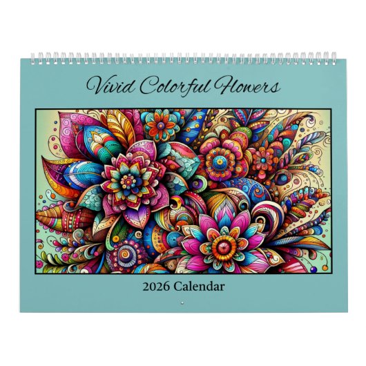 2026 Kleurrijke Bloemen Kalender (Hoes)