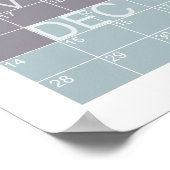 2026 Kleurrijke Kalender Verticale Jaar Planner Poster (Hoek)