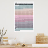 2026 Kleurrijke Kalender Verticale Jaarplanner Poster (Keuken)