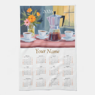 2026 Koffieliefhebbers Keuken Theedoek Kalender 