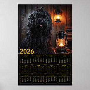 2026 Komondor met lantaarns en boeken kalender Poster
