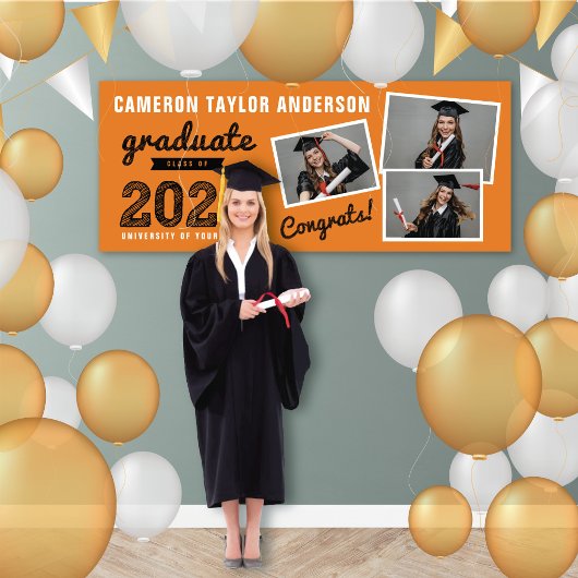 2026 Korte Schets 3 Foto Collage Afstudeerfeest Spandoek