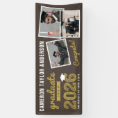 2026 Krachtige Schets Moderne 3 Foto Senior Afstud Spandoek (Verticaal)